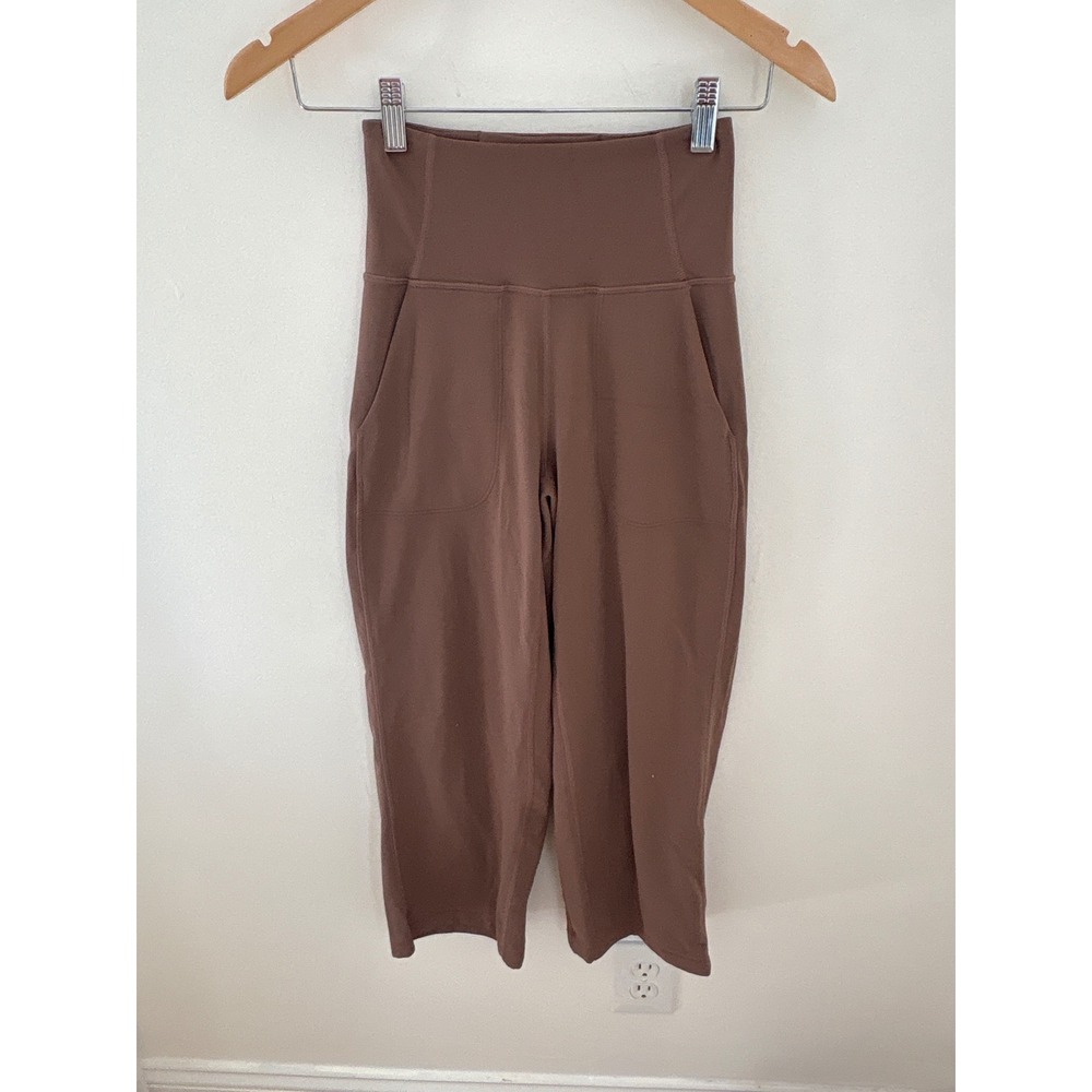 Lululemon Align High-Rise Wide-Leg Crop Pants Java Brown W6BMVS Size 2